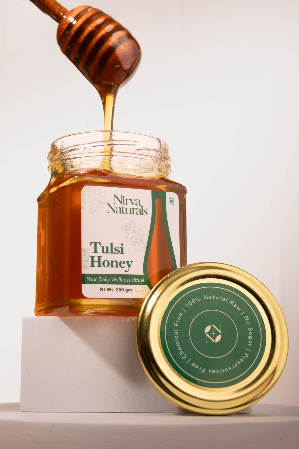 Nirva Naturals Tulsi Honey | Natural Tulsi Flower Honey | No Added Sugar | No Additives | 250 g