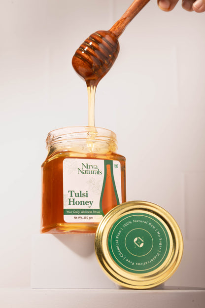 Nirva Naturals Tulsi Honey | Natural Tulsi Flower Honey | No Added Sugar | No Additives | 250 g