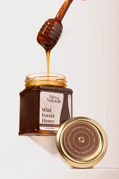 Nirva Naturals Wild Forest Honey – NMR Tested | 100% Pure & Raw | Unprocessed Natural Honey Sourced from Wild Forests | 250g