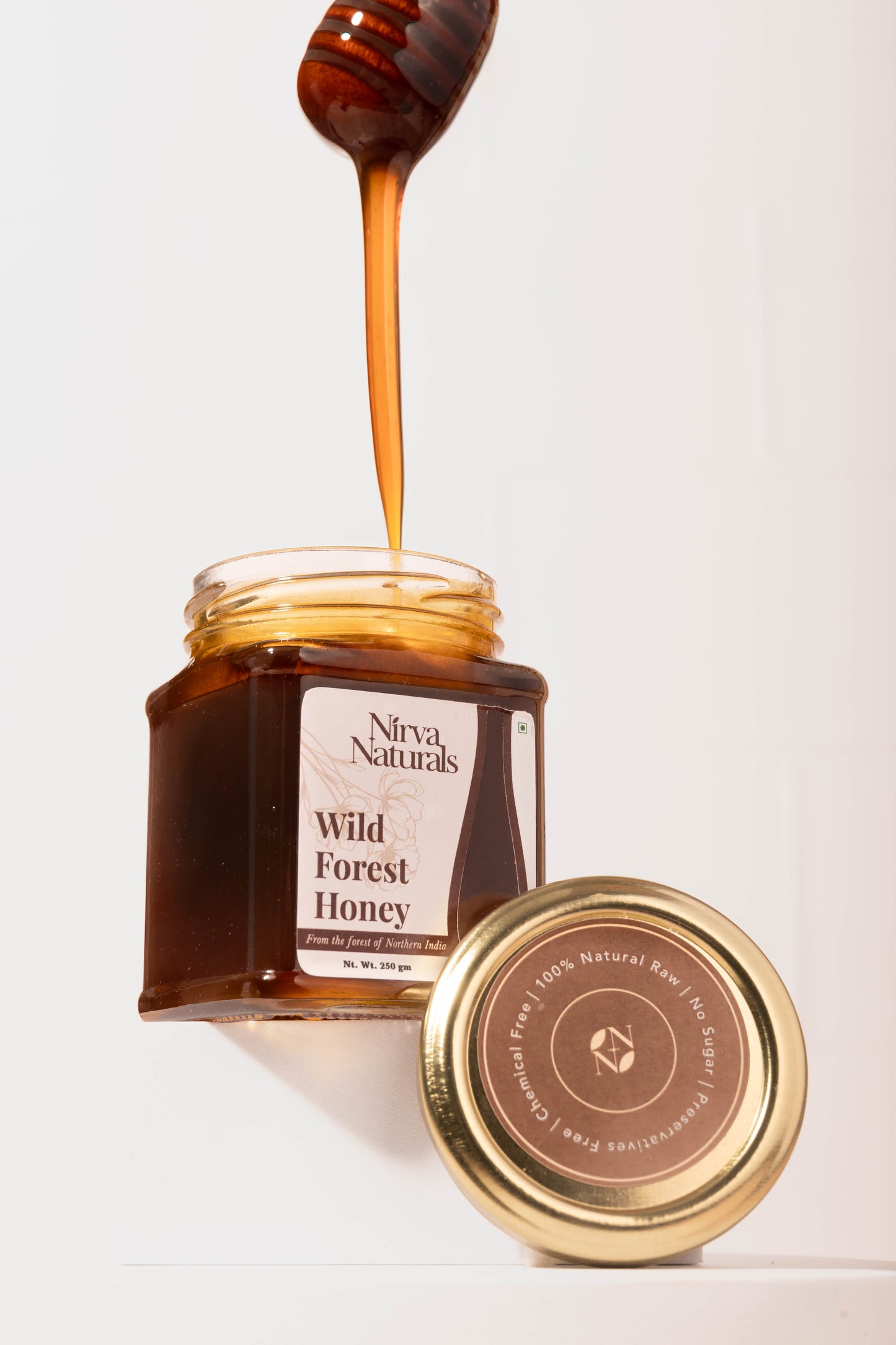 Nirva Naturals Wild Forest Honey – NMR Tested | 100% Pure & Raw | Unprocessed Natural Honey Sourced from Wild Forests | 250g