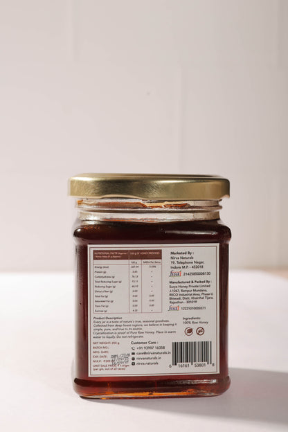 Nirva Naturals Wild Forest Honey – NMR Tested | 100% Pure & Raw | Unprocessed Natural Honey Sourced from Wild Forests | 250g