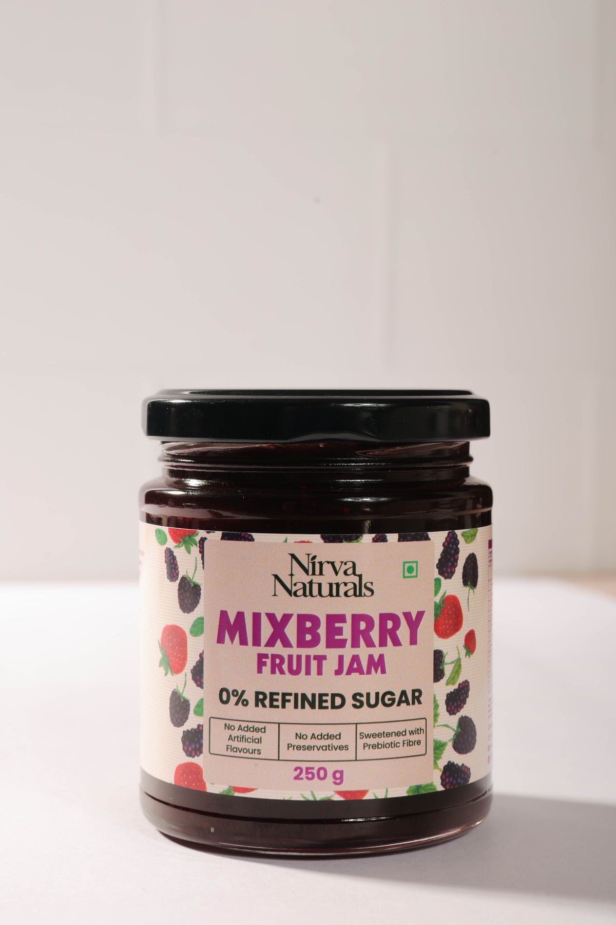 Nirva Naturals No Sugar Mixed Berry Fruit Jam | 100% Natural | No Added Sugar | No Added Flavours & Preservatives | For Kids & Adults